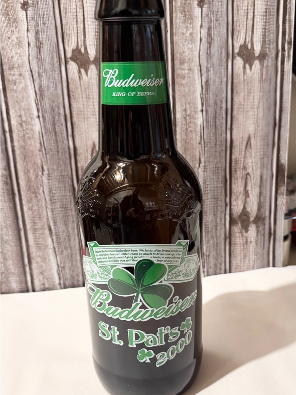 Budweiser Green St. Pat's 2000 Collectible Beer Bottle